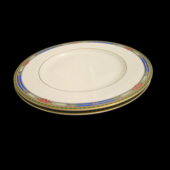 Mikasa Ultima+ Plaza Court Blue HK707 Dinner Plates Set of 2 Indonesia 10.5" - Picture 1 of 4